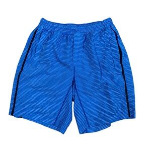Lululemon Mens‎ Pace Breaker Blue Shorts Polka Dot Black Medium Lined